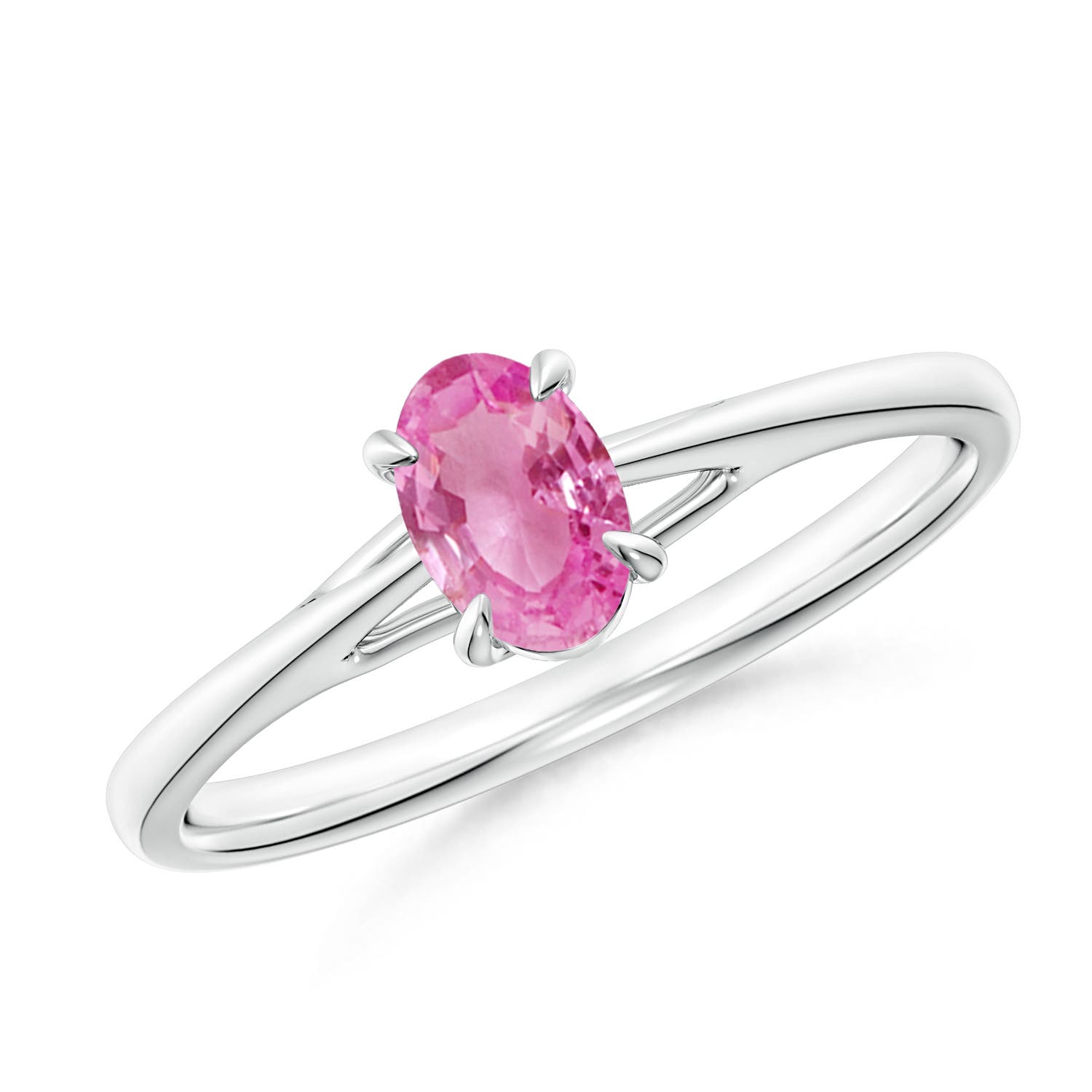 AA - Pink Sapphire / 0.55 CT / 14 KT White Gold