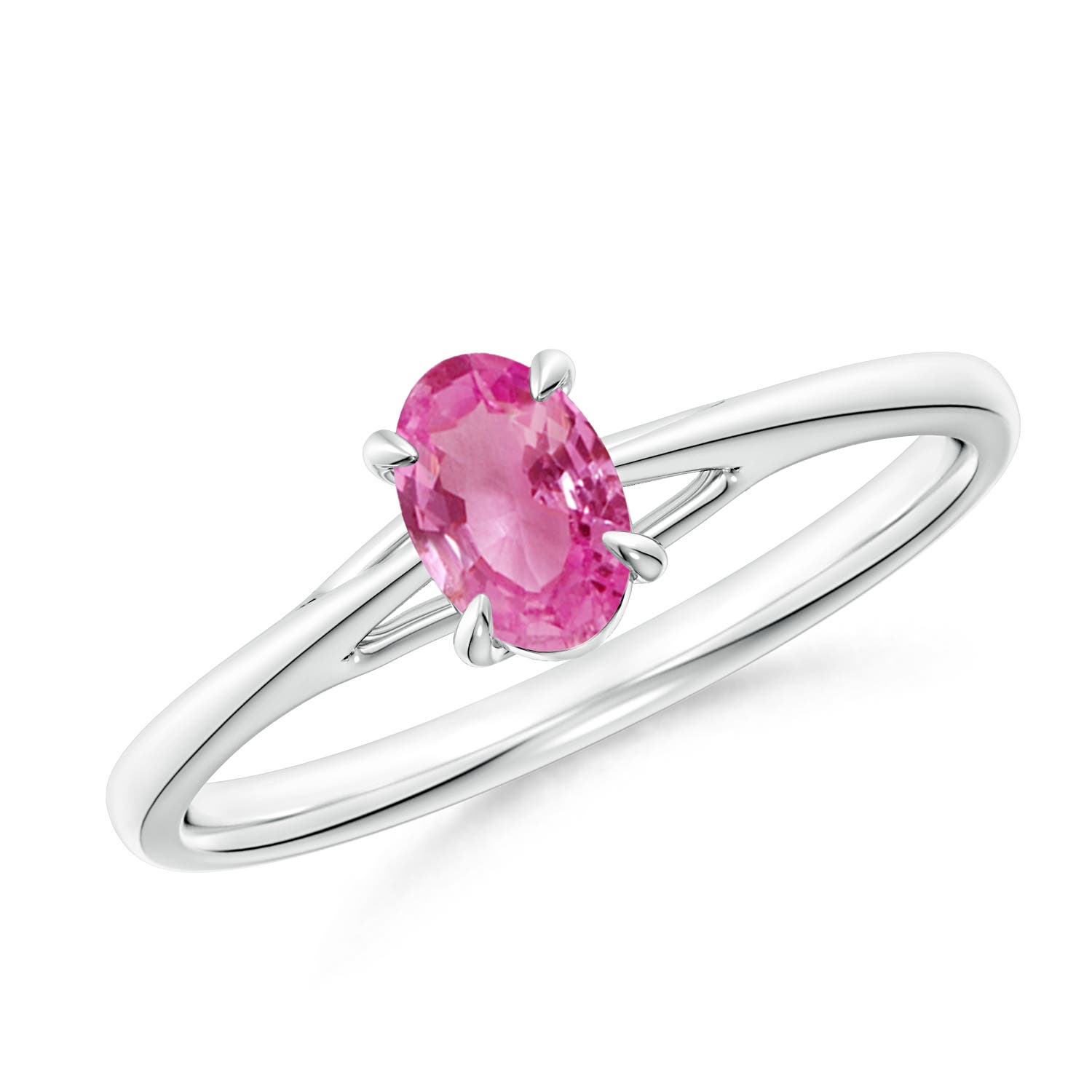 AAA - Pink Sapphire / 0.55 CT / 14 KT White Gold