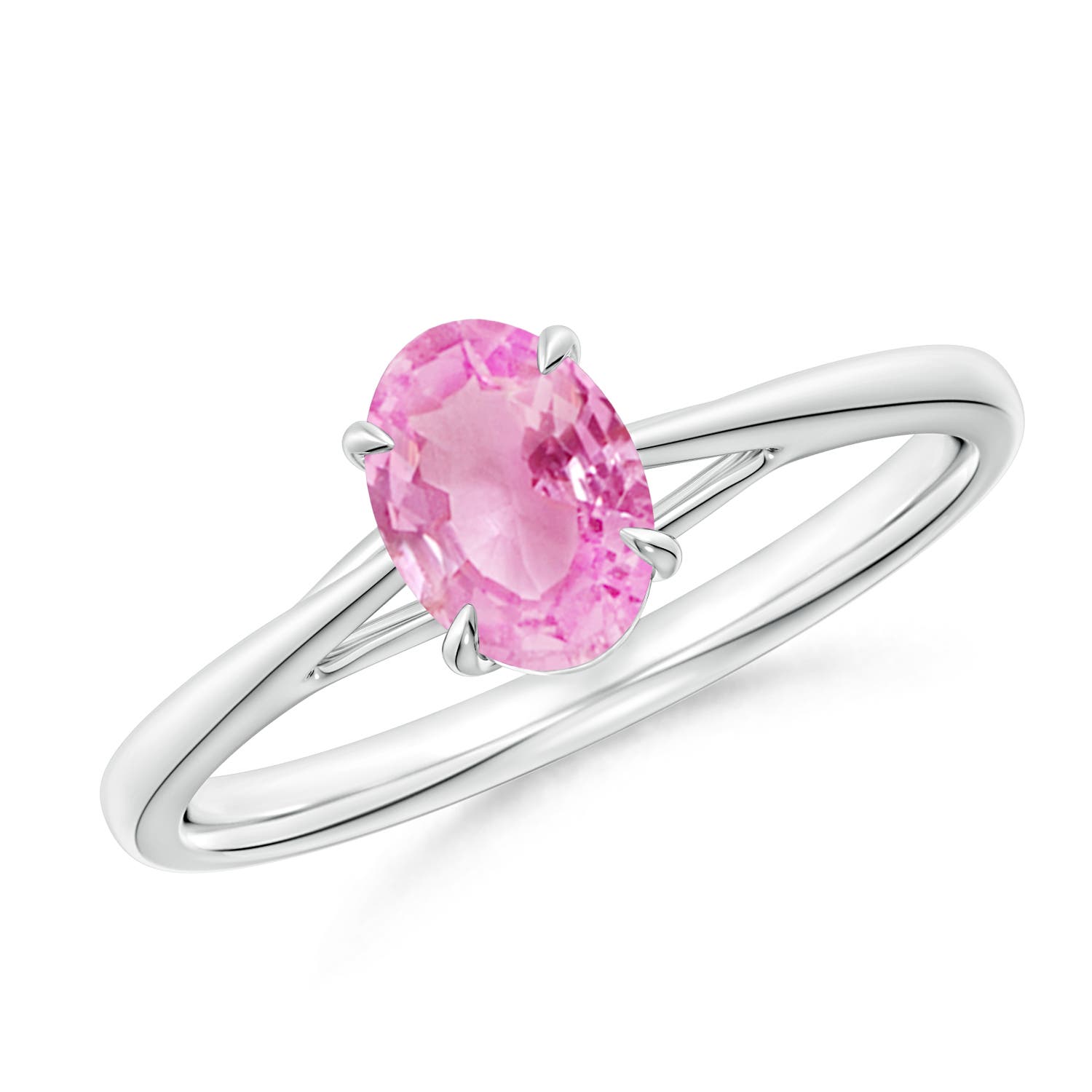 A - Pink Sapphire / 0.85 CT / 14 KT White Gold