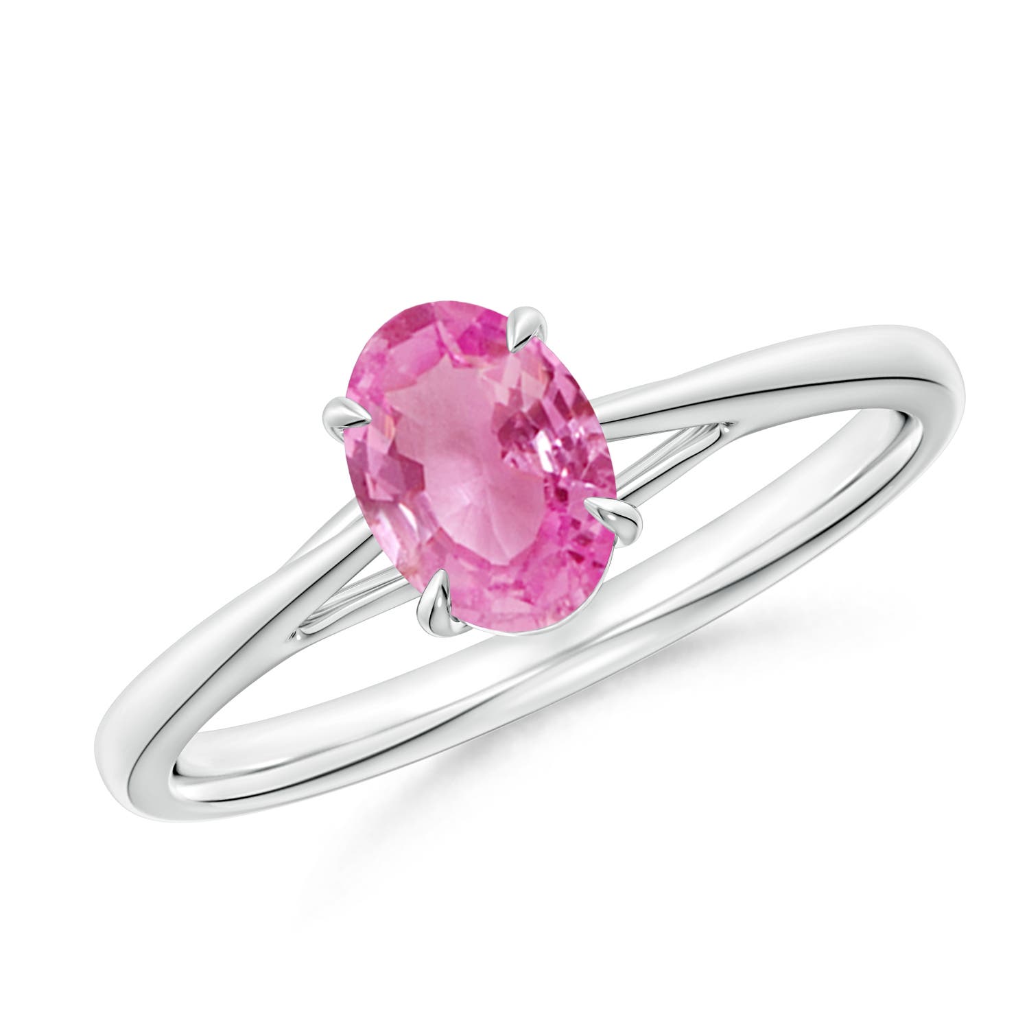 AA - Pink Sapphire / 0.85 CT / 14 KT White Gold