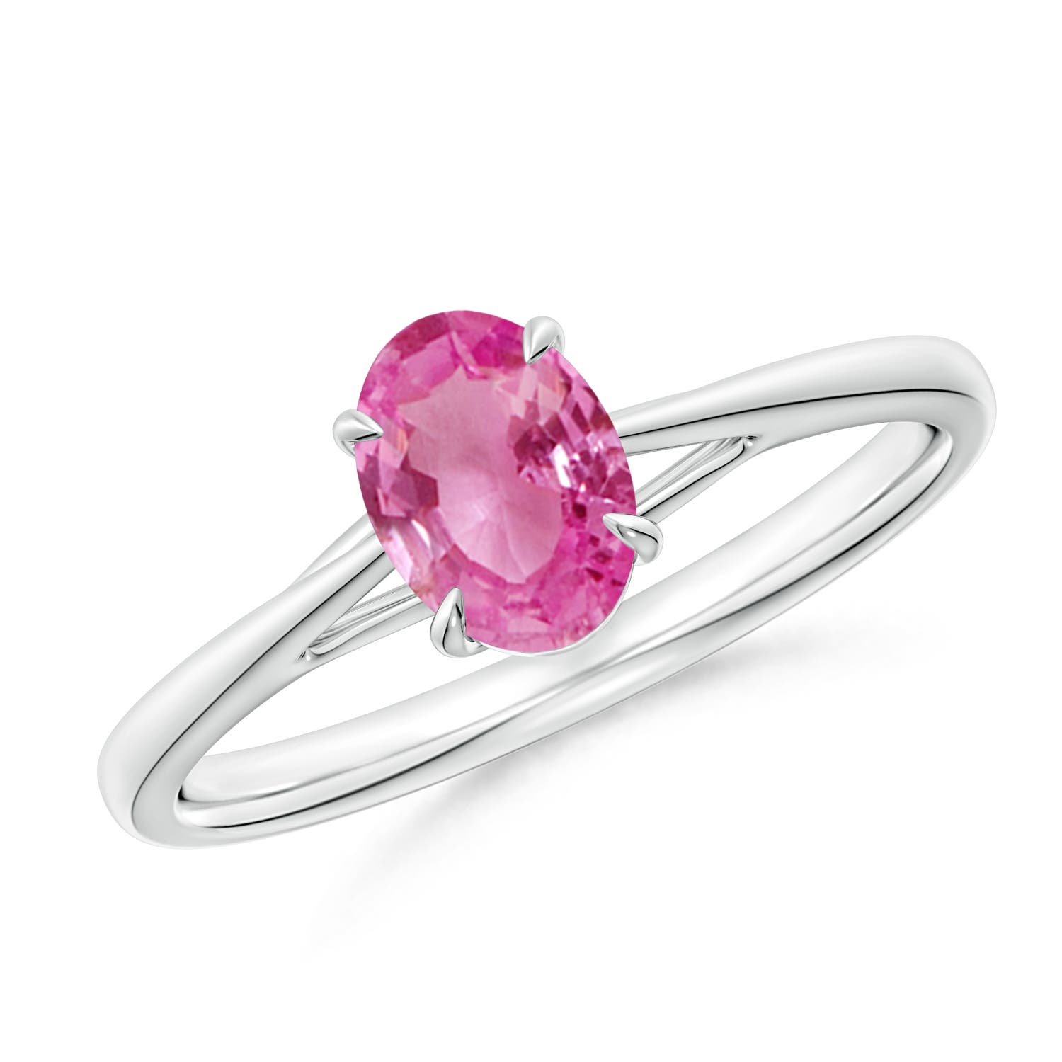 AAA - Pink Sapphire / 0.85 CT / 14 KT White Gold