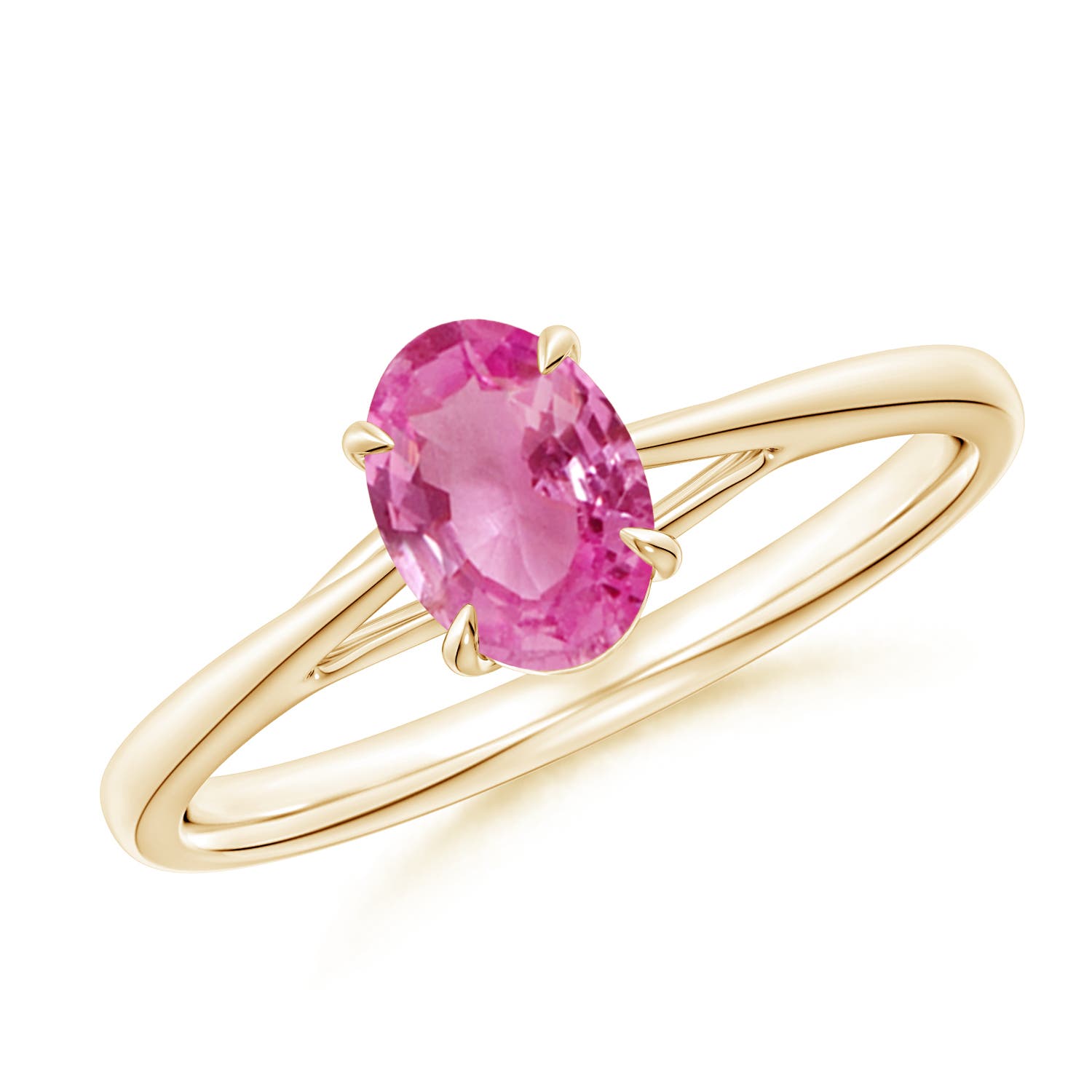 AAA - Pink Sapphire / 0.85 CT / 14 KT Yellow Gold