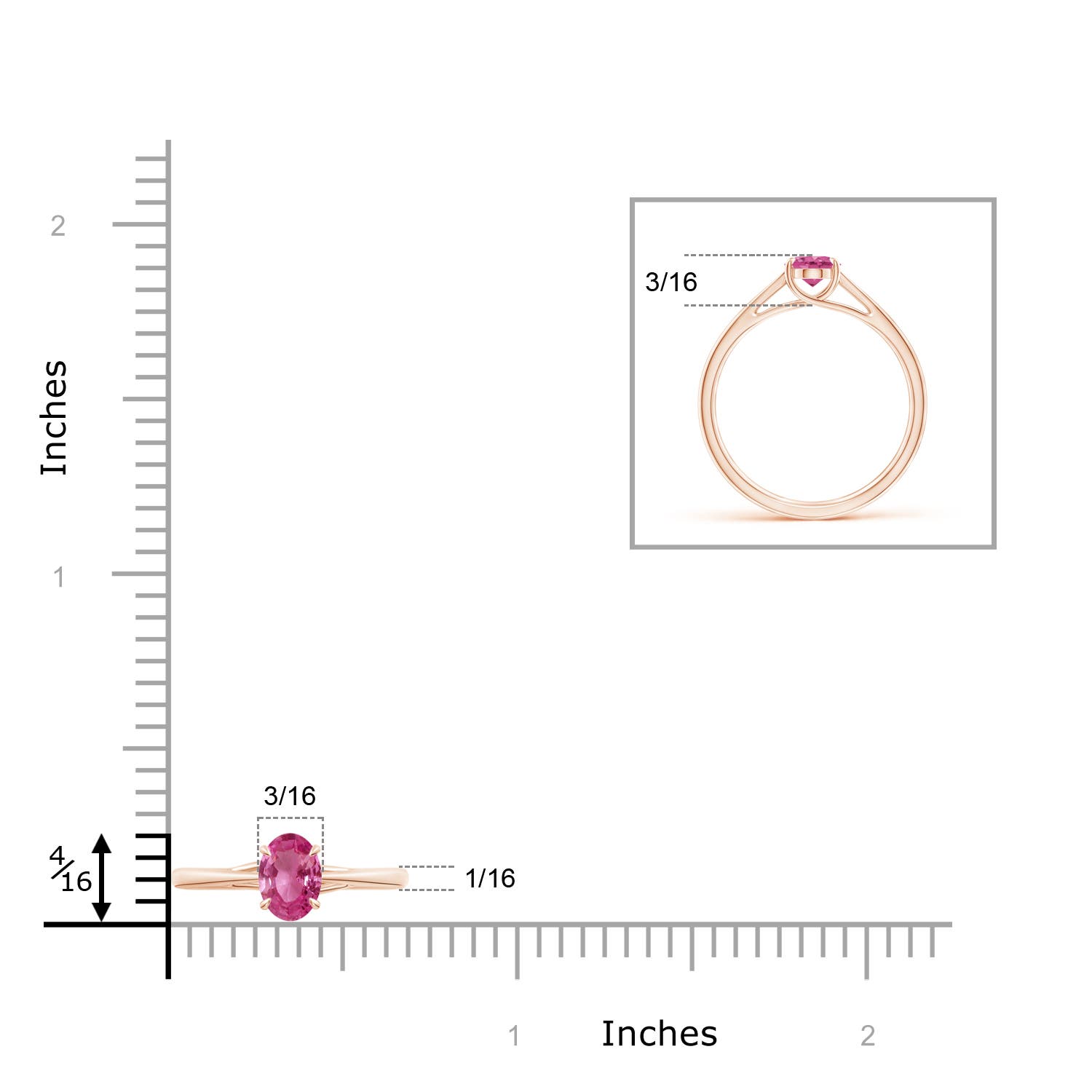 AAAA - Pink Sapphire / 0.85 CT / 14 KT Rose Gold