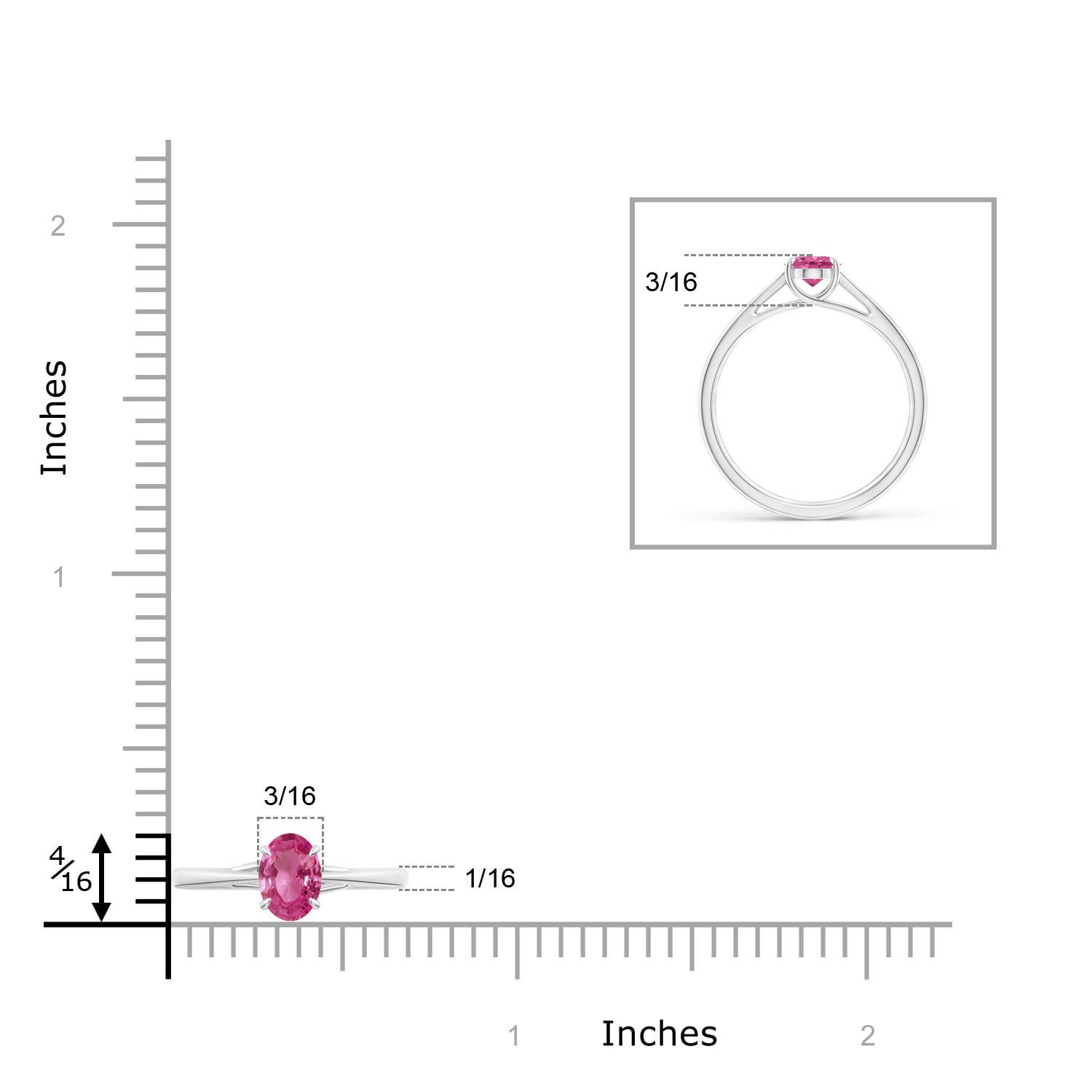 AAAA - Pink Sapphire / 0.85 CT / 14 KT White Gold