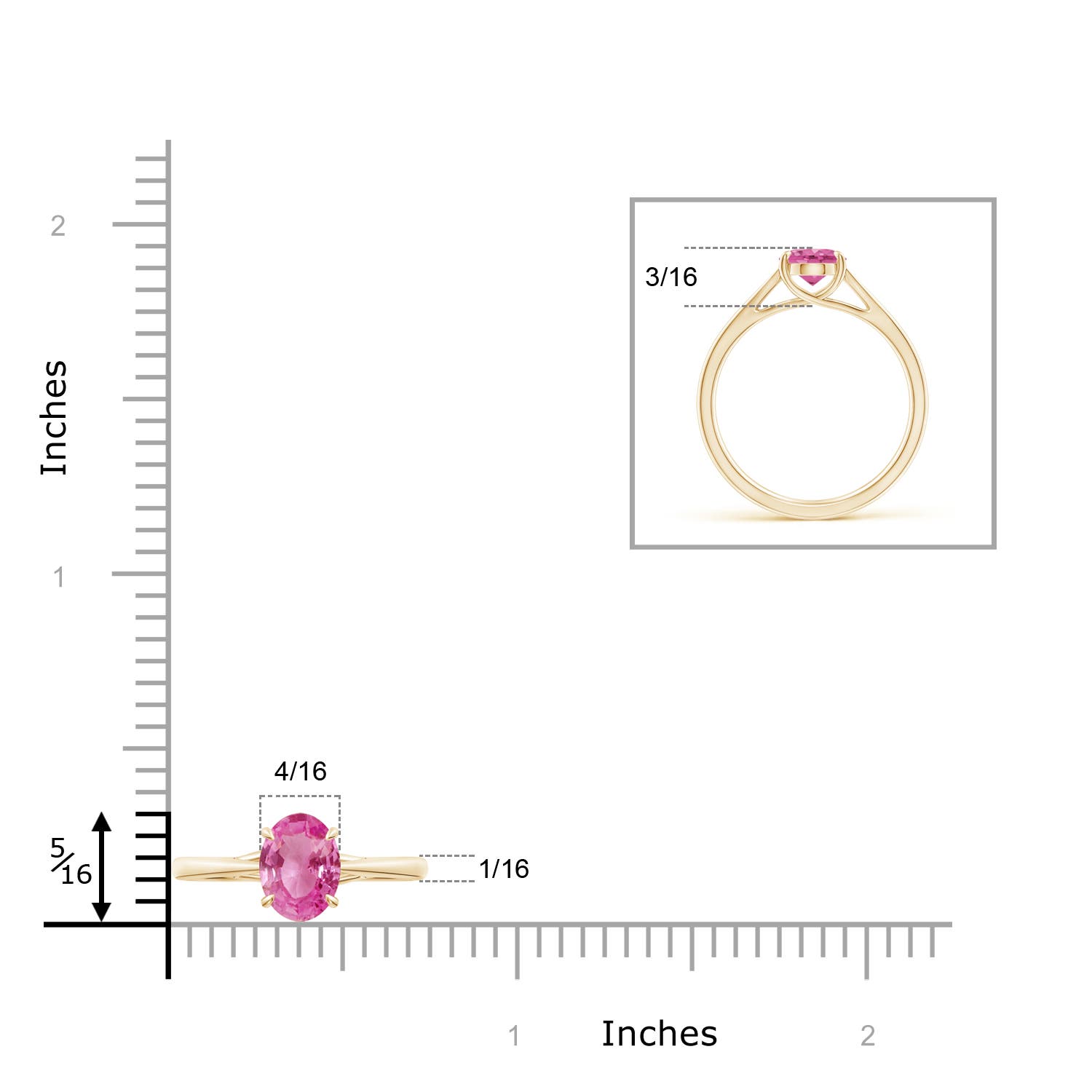 AAA - Pink Sapphire / 1.45 CT / 14 KT Yellow Gold