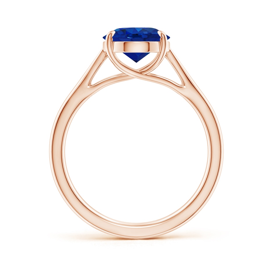 10x8mm AAA Prong-Set Oval Sapphire Cathedral Solitaire Ring in 18K Rose Gold side 199
