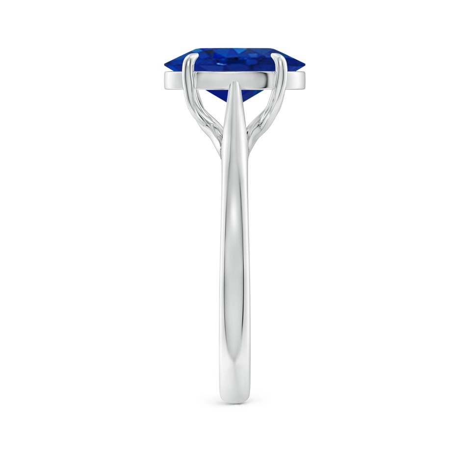 10x8mm AAA Prong-Set Oval Sapphire Cathedral Solitaire Ring in P950 Platinum side 299
