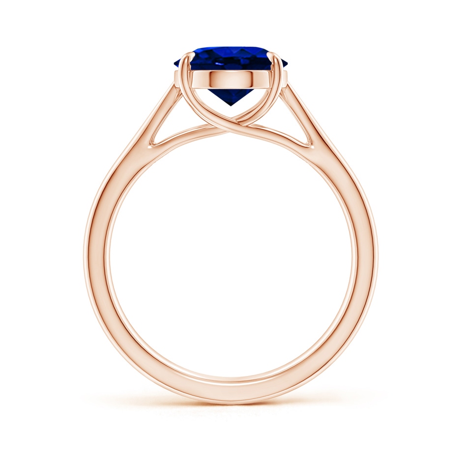10x8mm AAAA Prong-Set Oval Sapphire Cathedral Solitaire Ring in 18K Rose Gold side 199