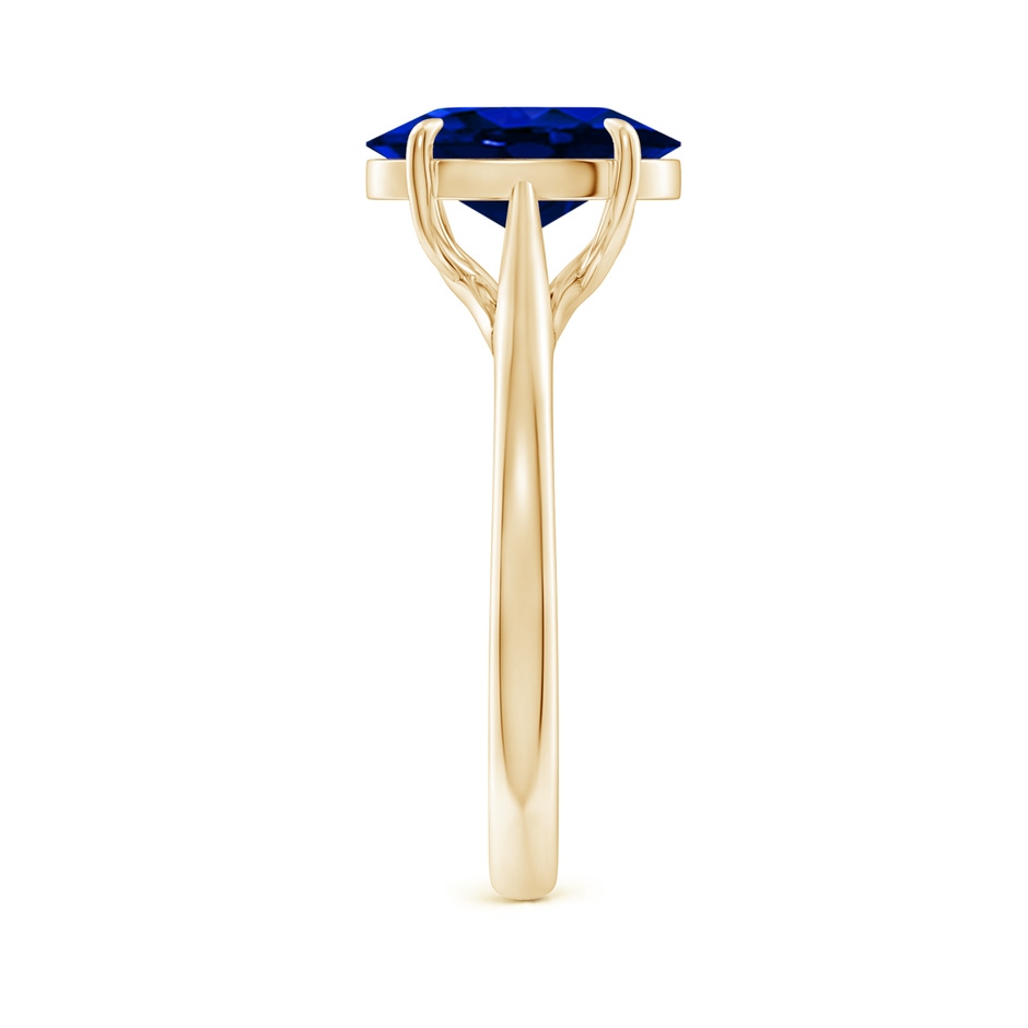 10x8mm AAAA Prong-Set Oval Sapphire Cathedral Solitaire Ring in 18K Yellow Gold side 299