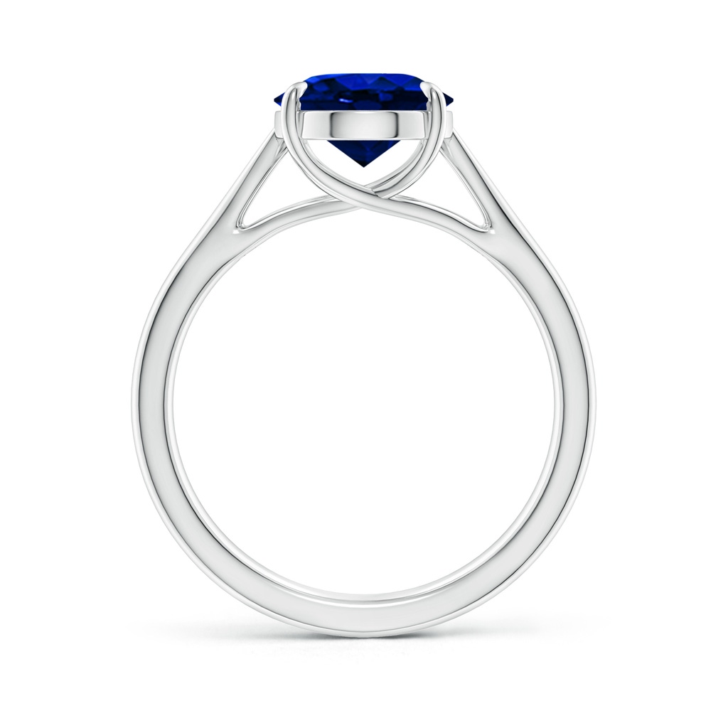 10x8mm AAAA Prong-Set Oval Sapphire Cathedral Solitaire Ring in P950 Platinum - side 199