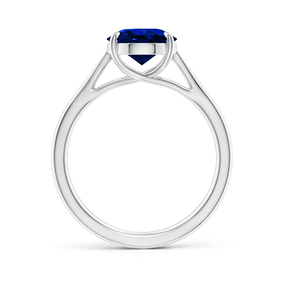 10x8mm AAAA Prong-Set Oval Sapphire Cathedral Solitaire Ring in P950 Platinum side 199