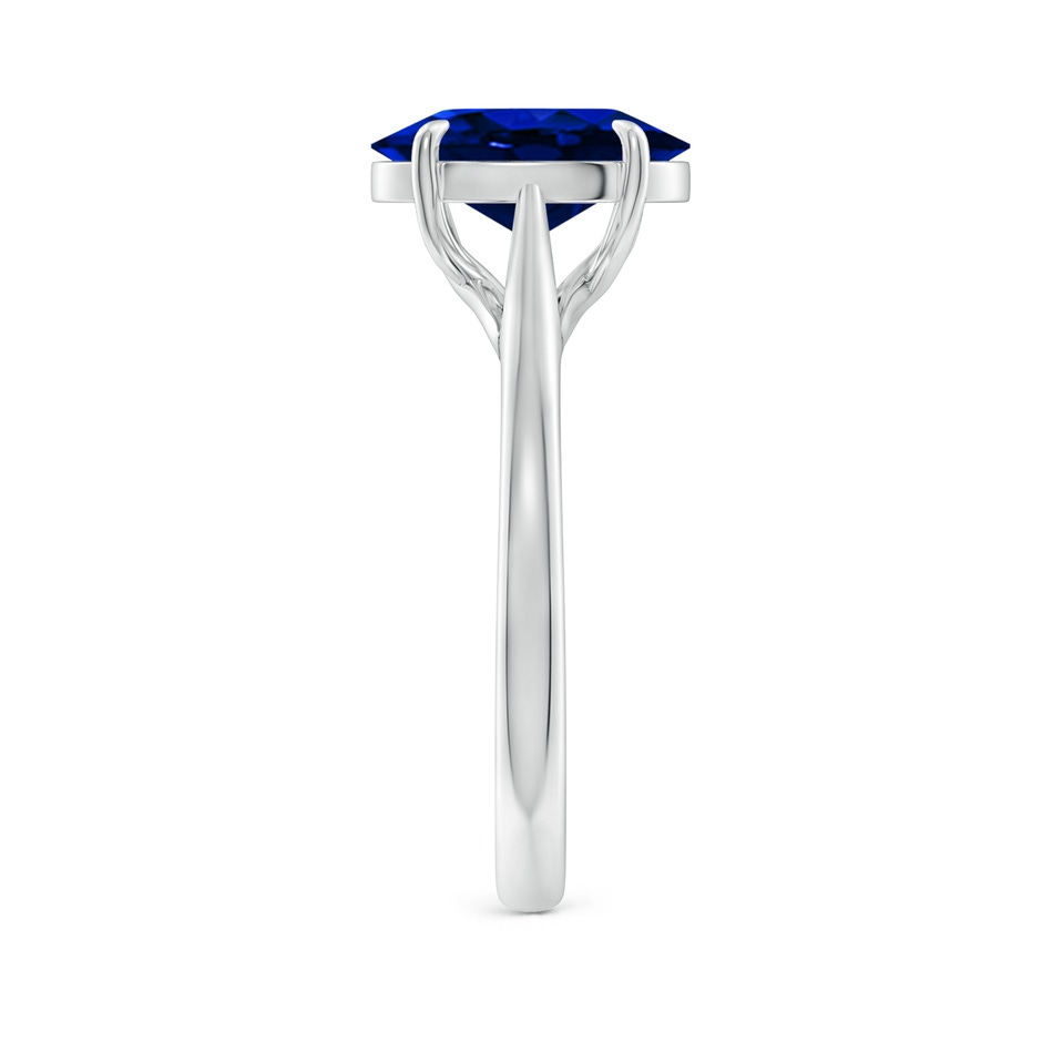 10x8mm AAAA Prong-Set Oval Sapphire Cathedral Solitaire Ring in P950 Platinum side 299