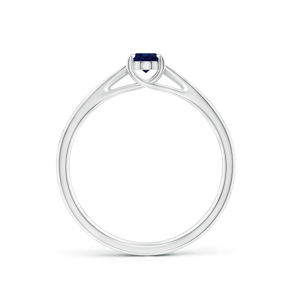 6x4mm A Prong-Set Oval Sapphire Cathedral Solitaire Ring in P950 Platinum side 199
