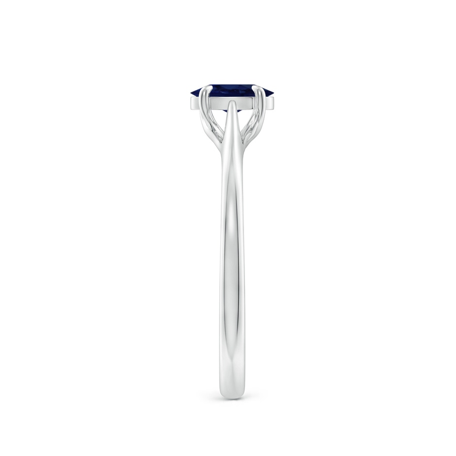 6x4mm A Prong-Set Oval Sapphire Cathedral Solitaire Ring in P950 Platinum side 299