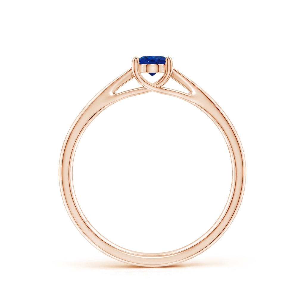 6x4mm AAA Prong-Set Oval Sapphire Cathedral Solitaire Ring in 9K Rose Gold Side-1