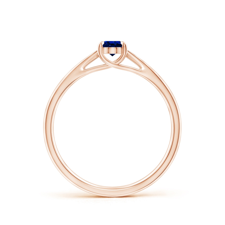 6x4mm AAAA Prong-Set Oval Sapphire Cathedral Solitaire Ring in Rose Gold side 199