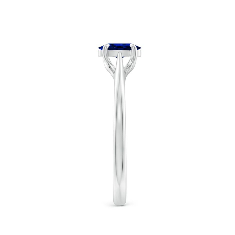 6x4mm AAAA Prong-Set Oval Sapphire Cathedral Solitaire Ring in White Gold side 299