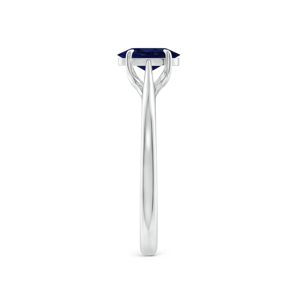 7x5mm A Prong-Set Oval Sapphire Cathedral Solitaire Ring in P950 Platinum side 299