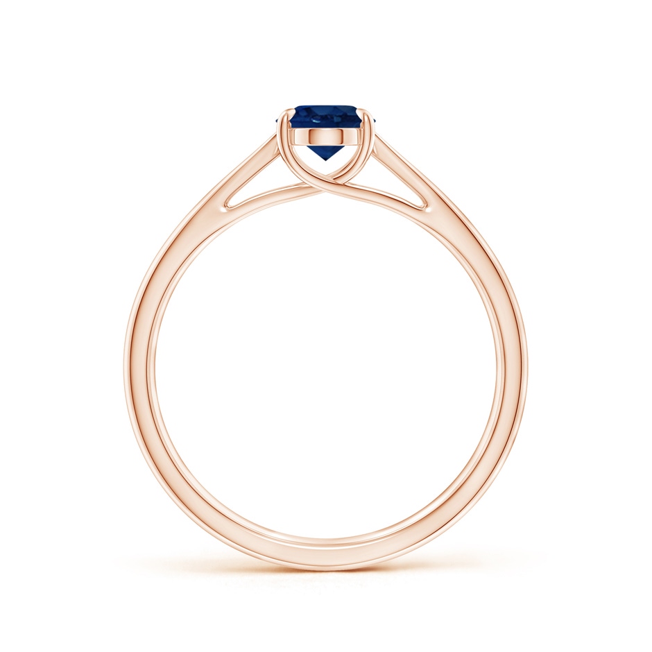 7x5mm AA Prong-Set Oval Sapphire Cathedral Solitaire Ring in Rose Gold side 199