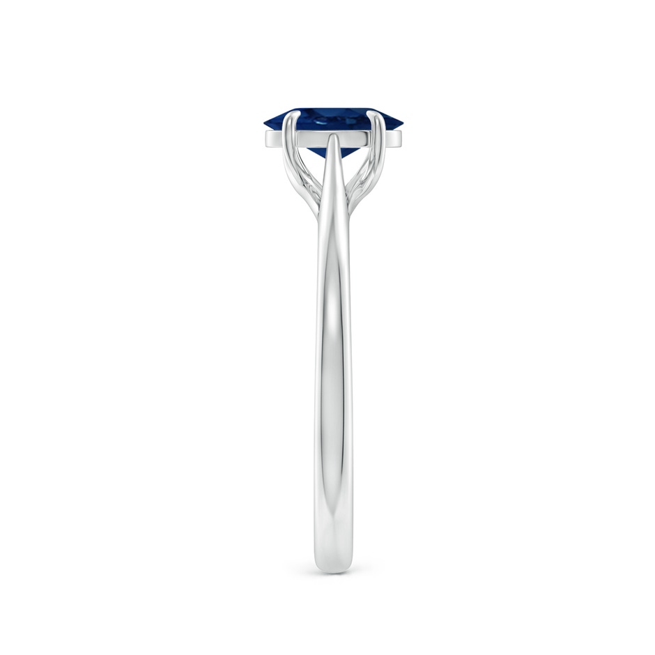 7x5mm AA Prong-Set Oval Sapphire Cathedral Solitaire Ring in White Gold side 299