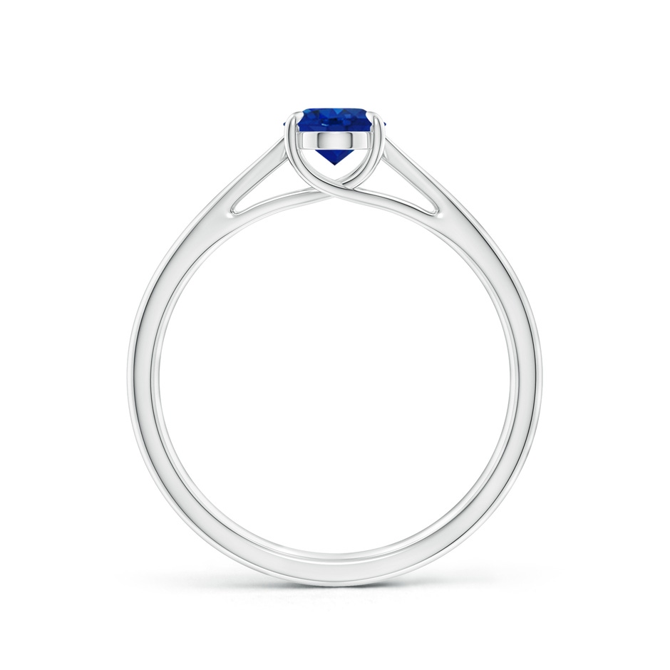 7x5mm AAA Prong-Set Oval Sapphire Cathedral Solitaire Ring in P950 Platinum side 199