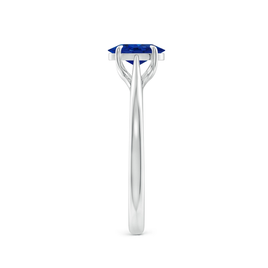 7x5mm AAA Prong-Set Oval Sapphire Cathedral Solitaire Ring in P950 Platinum side 299