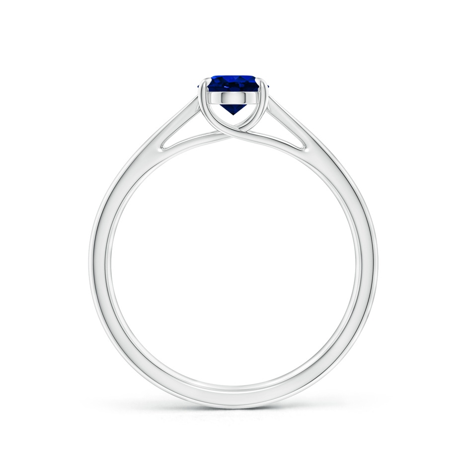 7x5mm AAAA Prong-Set Oval Sapphire Cathedral Solitaire Ring in P950 Platinum side 199