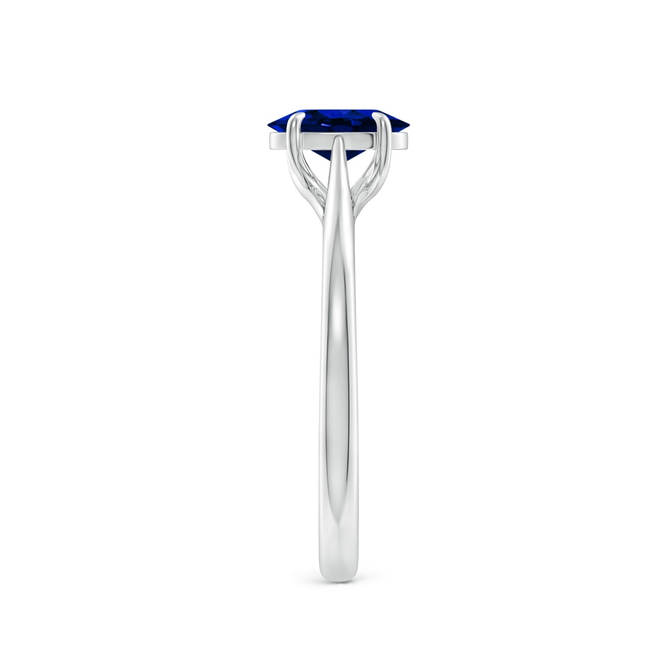 7x5mm AAAA Prong-Set Oval Sapphire Cathedral Solitaire Ring in P950 Platinum side 299