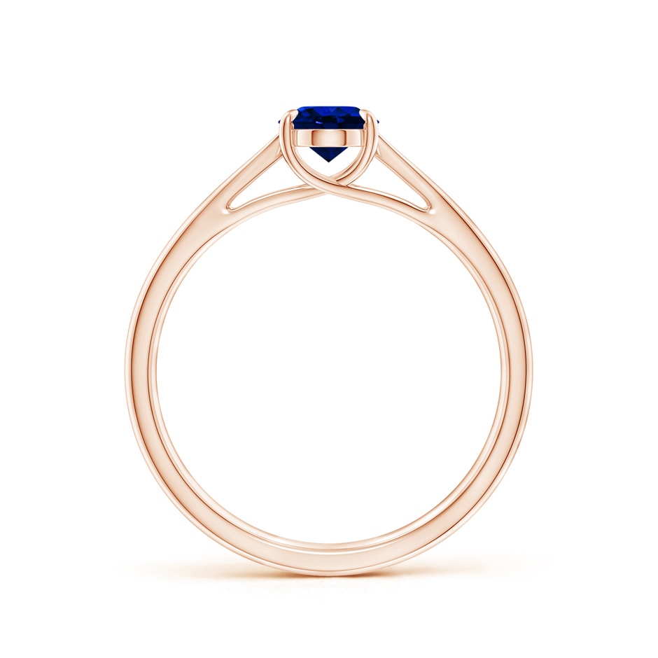 7x5mm AAAA Prong-Set Oval Sapphire Cathedral Solitaire Ring in Rose Gold side 199