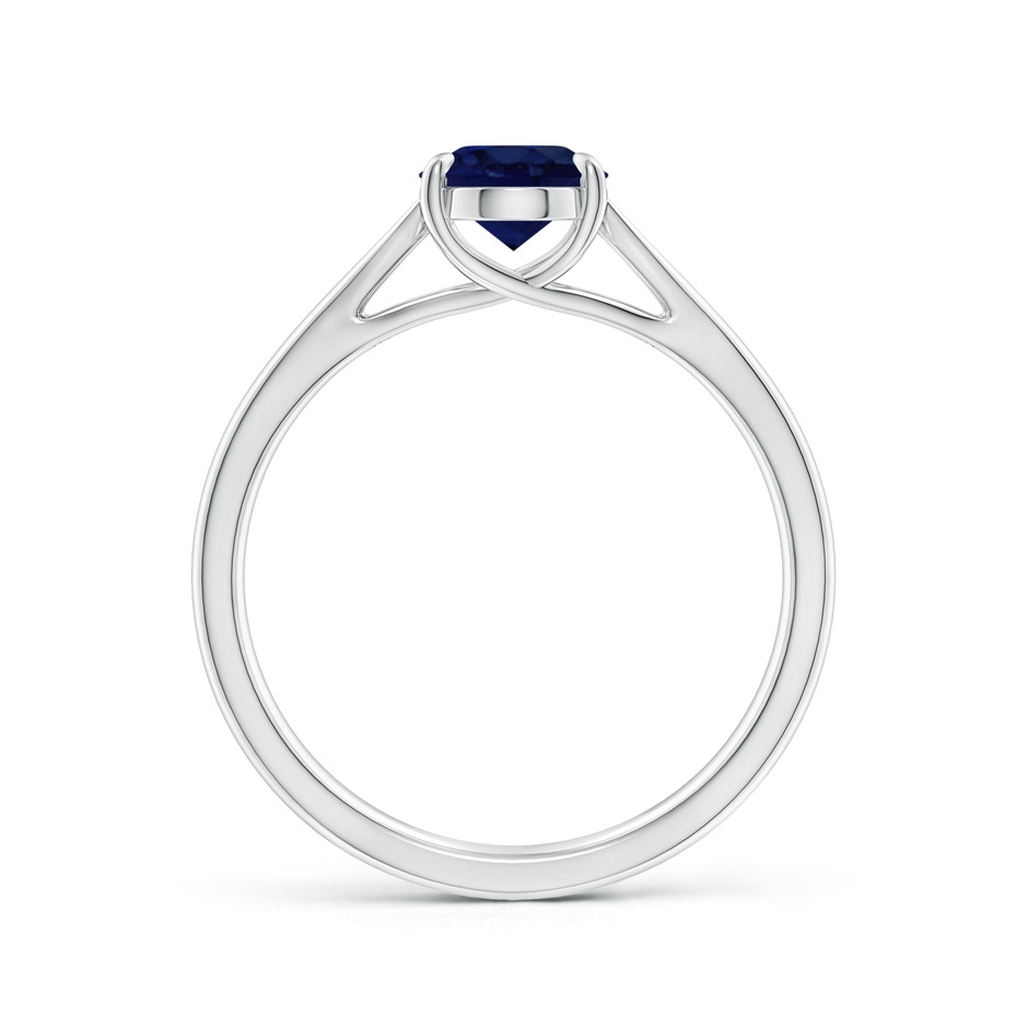 8x6mm A Prong-Set Oval Sapphire Cathedral Solitaire Ring in P950 Platinum side 199