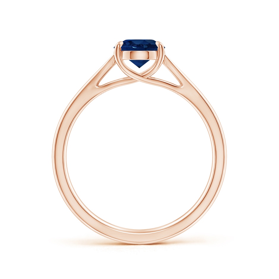 8x6mm AA Prong-Set Oval Sapphire Cathedral Solitaire Ring in Rose Gold side 199
