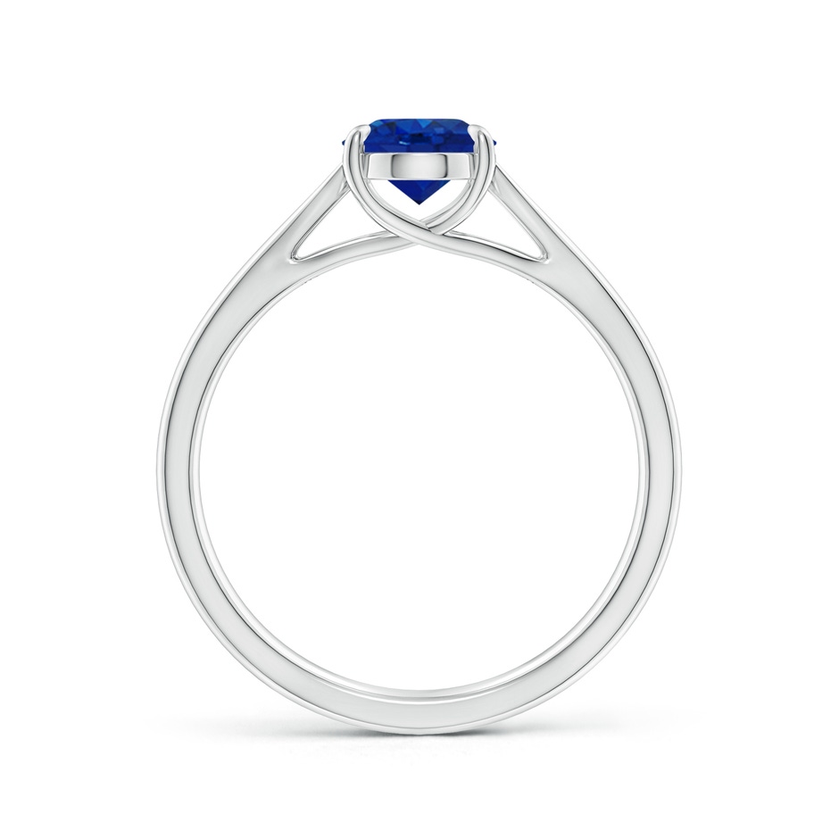 8x6mm AAA Prong-Set Oval Sapphire Cathedral Solitaire Ring in P950 Platinum side 199