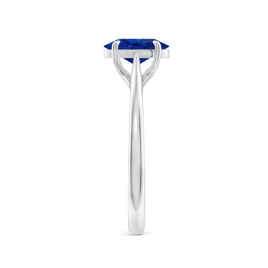 8x6mm AAA Prong-Set Oval Sapphire Cathedral Solitaire Ring in White Gold side 299