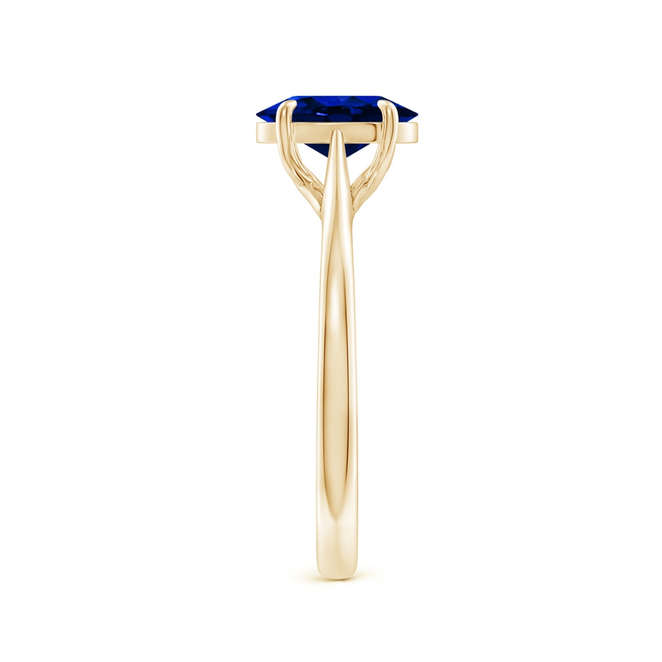 8x6mm AAAA Prong-Set Oval Sapphire Cathedral Solitaire Ring in Yellow Gold side 299