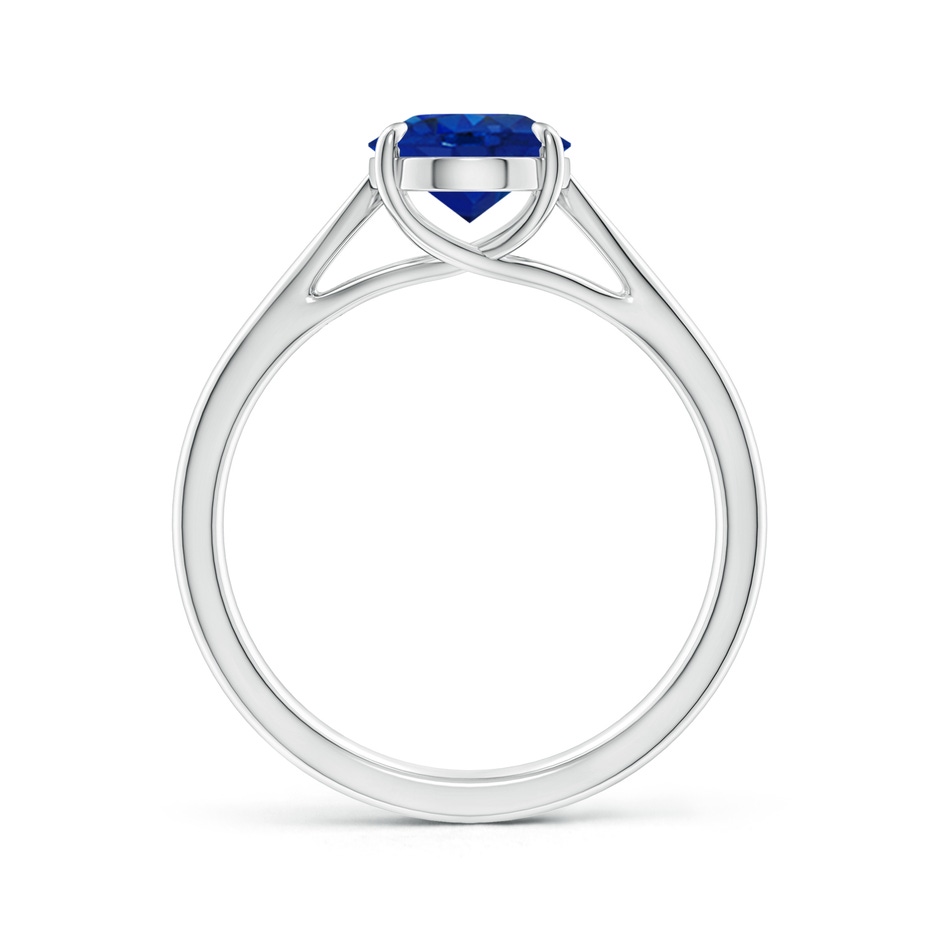 9x7mm AAA Prong-Set Oval Sapphire Cathedral Solitaire Ring in P950 Platinum side 199