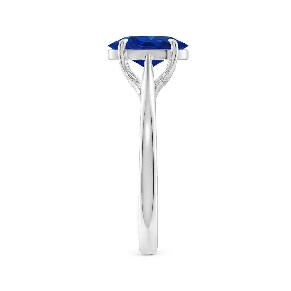 9x7mm AAA Prong-Set Oval Sapphire Cathedral Solitaire Ring in P950 Platinum side 299
