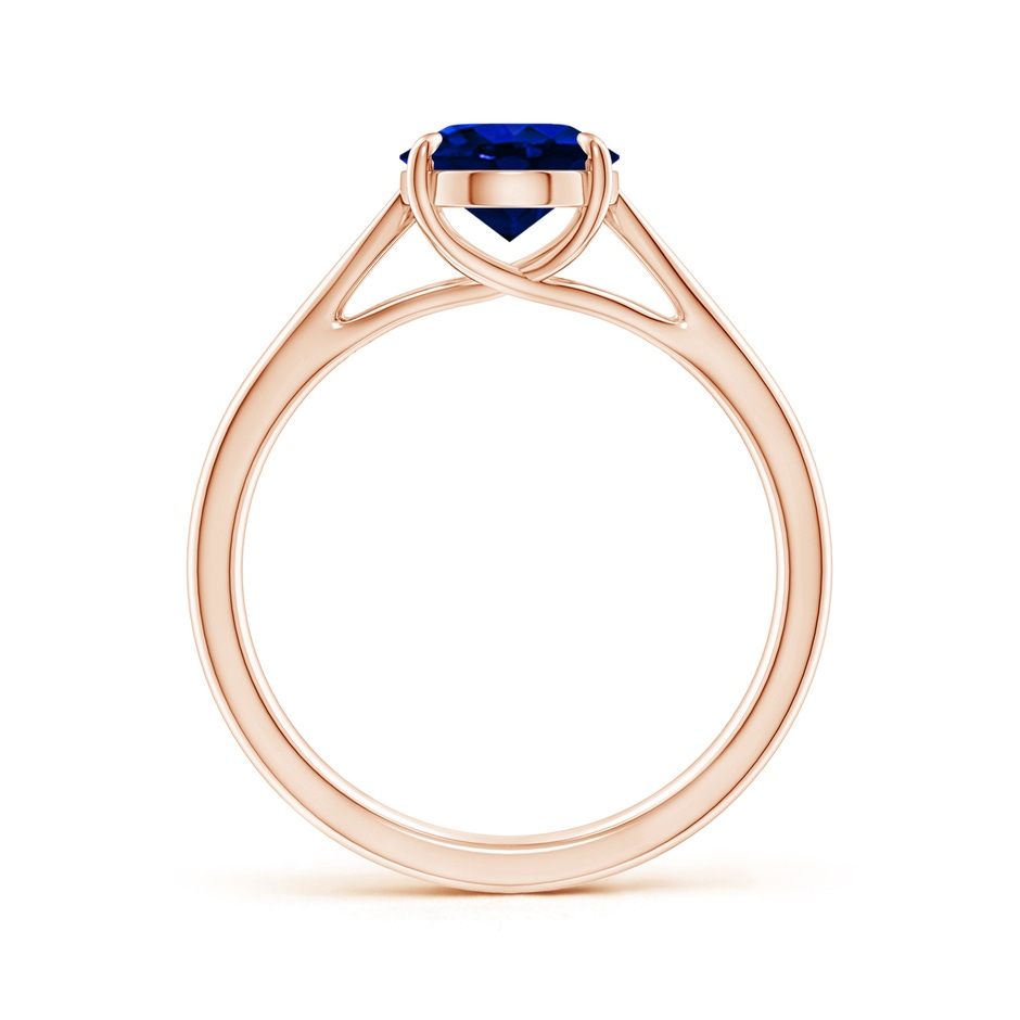 9x7mm AAAA Prong-Set Oval Sapphire Cathedral Solitaire Ring in 18K Rose Gold side 199
