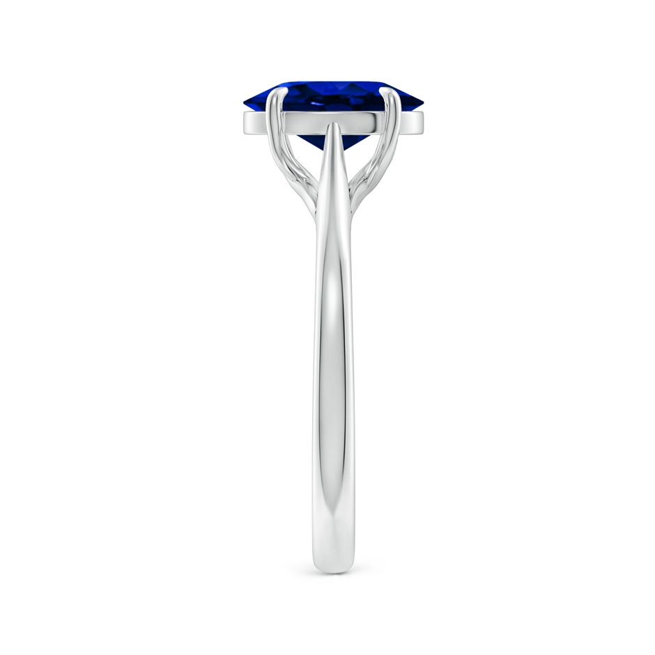 9x7mm AAAA Prong-Set Oval Sapphire Cathedral Solitaire Ring in White Gold side 299