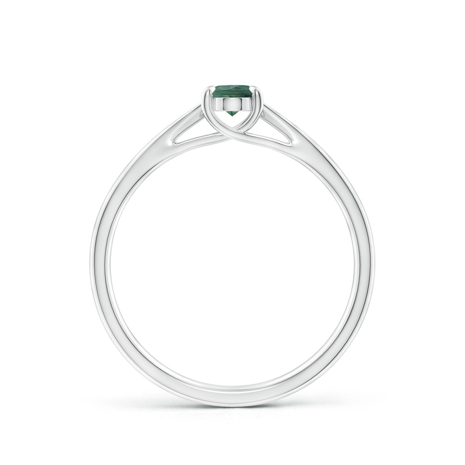 6x4mm AA Prong-Set Oval Teal Montana Sapphire Cathedral Solitaire Ring in 9K White Gold side 1
