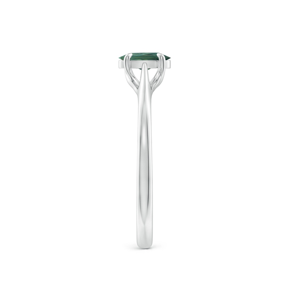 6x4mm AA Prong-Set Oval Teal Montana Sapphire Cathedral Solitaire Ring in P950 Platinum side 299