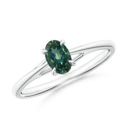Solitaire Teal Montana Sapphire Solitaire Rings
