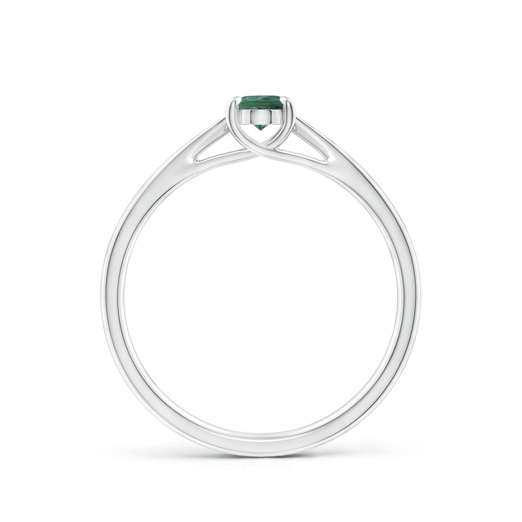 6x4mm AA Prong-Set Oval Teal Montana Sapphire Cathedral Solitaire Ring in S999 Silver - side 199