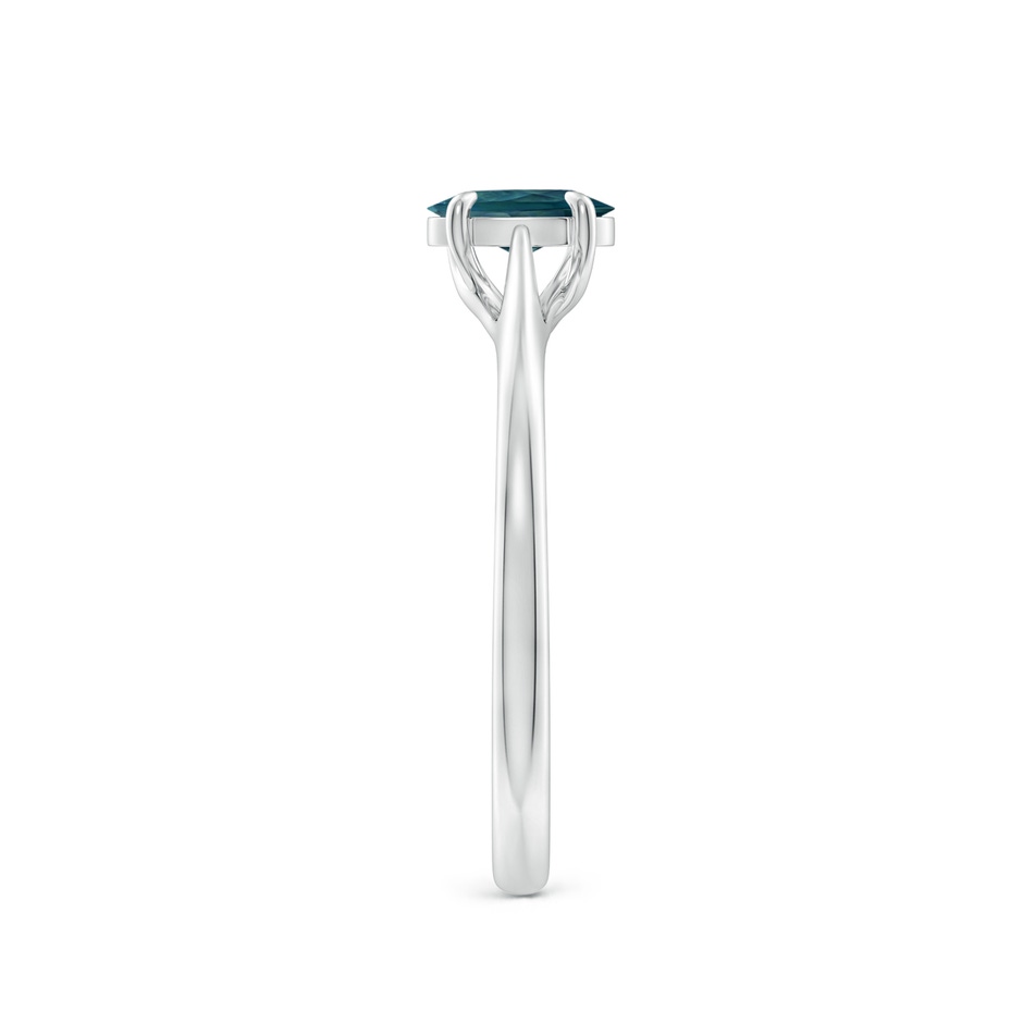 6x4mm AAA Prong-Set Oval Teal Montana Sapphire Cathedral Solitaire Ring in 18K White Gold side 299