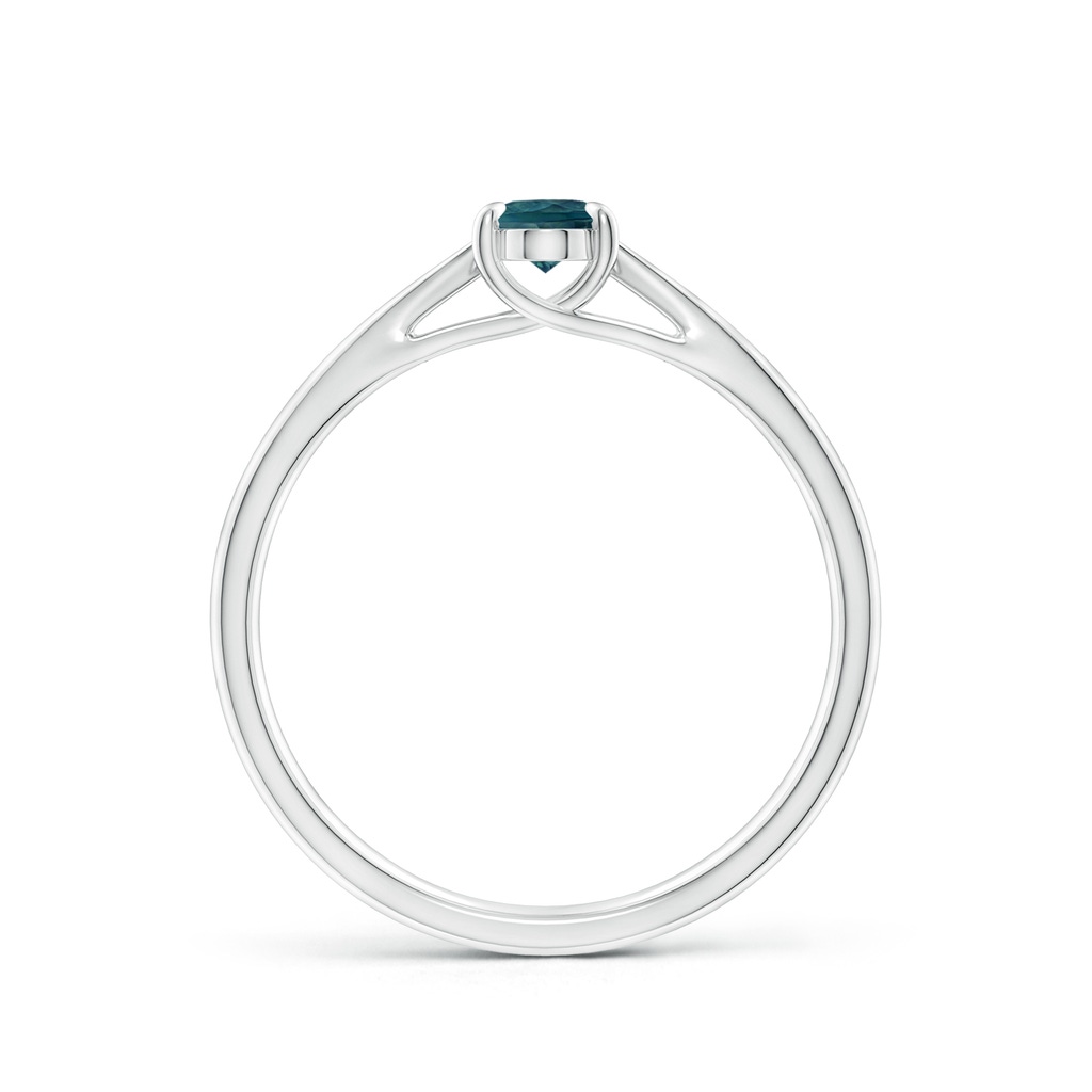 6x4mm AAA Prong-Set Oval Teal Montana Sapphire Cathedral Solitaire Ring in P950 Platinum - side 199