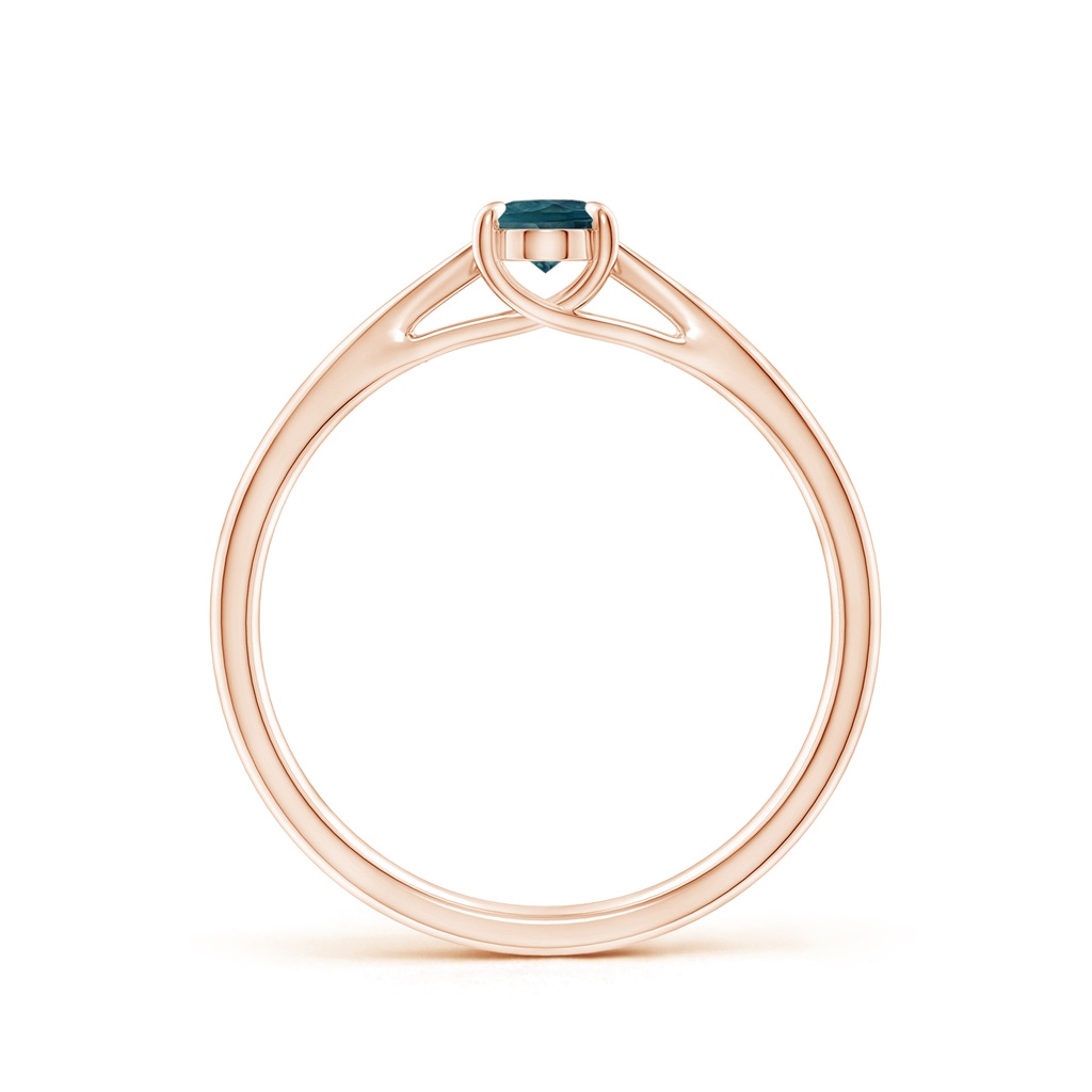 6x4mm AAA Prong-Set Oval Teal Montana Sapphire Cathedral Solitaire Ring in Rose Gold - side 199