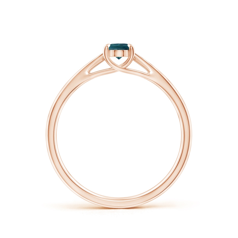 6x4mm AAA Prong-Set Oval Teal Montana Sapphire Cathedral Solitaire Ring in Rose Gold side 199