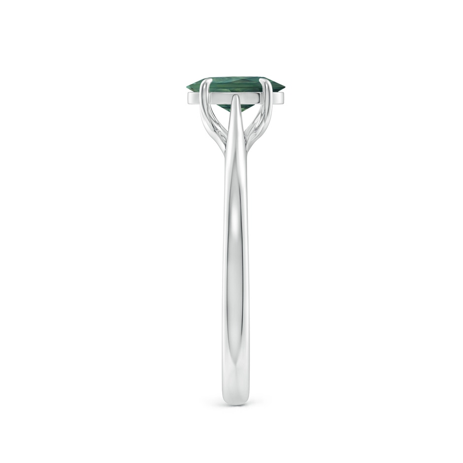 7x5mm AA Prong-Set Oval Teal Montana Sapphire Cathedral Solitaire Ring in P950 Platinum side 2
