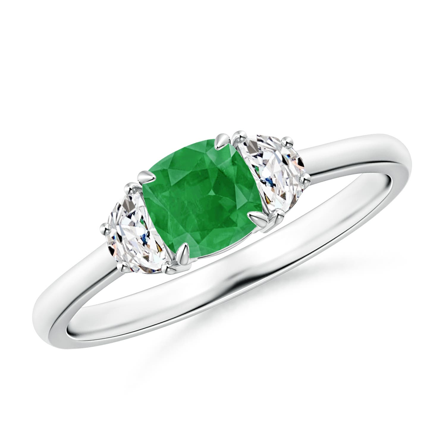 A - Emerald / 0.79 CT / 14 KT White Gold