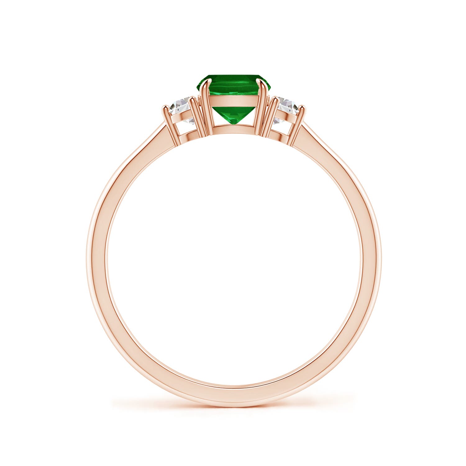 AAAA - Emerald / 0.79 CT / 14 KT Rose Gold