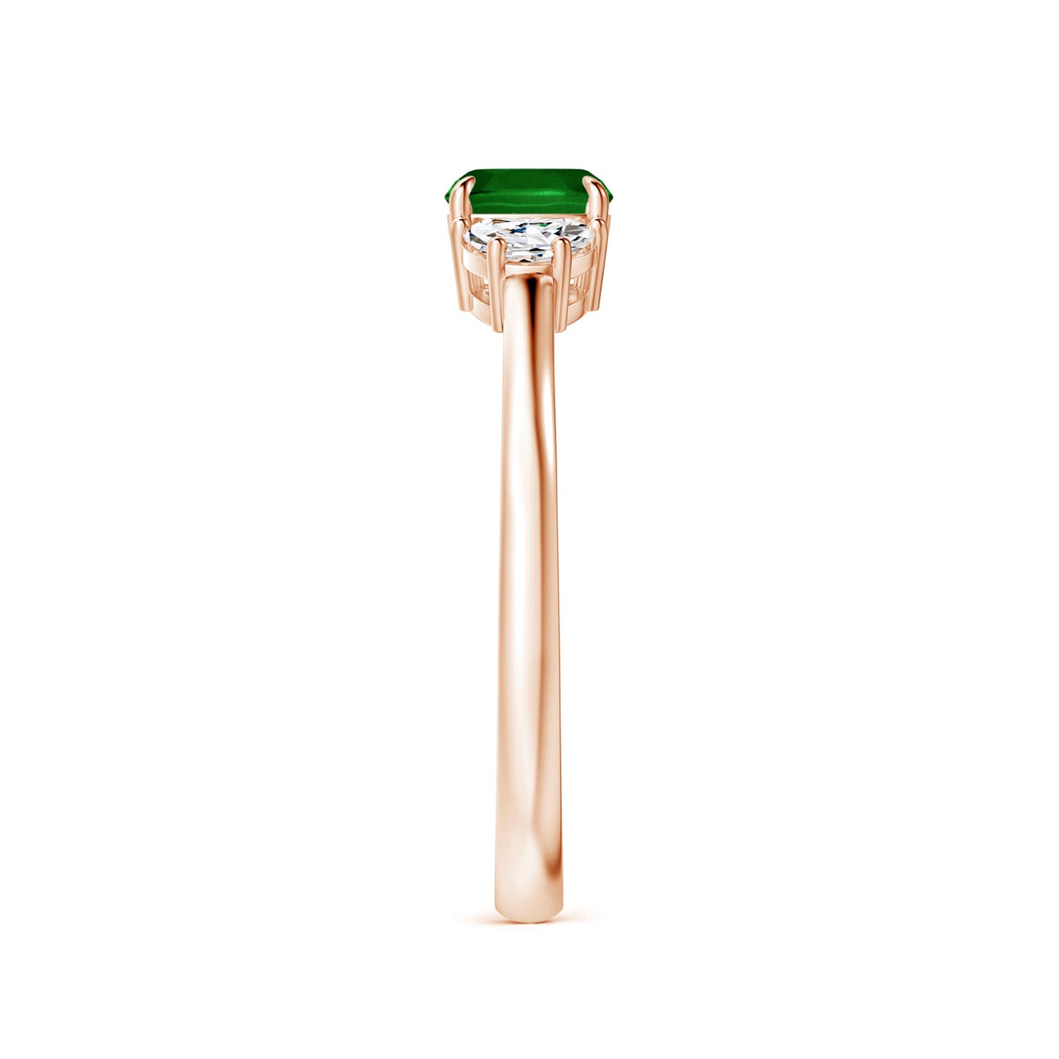 AAAA - Emerald / 0.79 CT / 14 KT Rose Gold